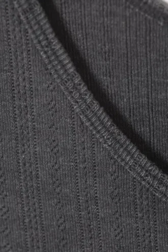 Fitted Pointelle Tank Top – Anthracite