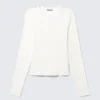 Fitted Raglan-Sleeved Top – White Fitted Raglan-Sleeved Top – White