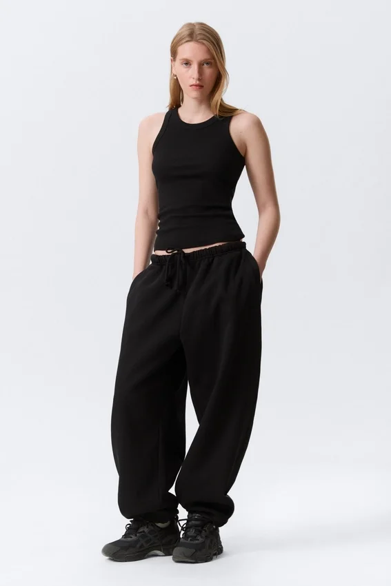 Fitted Rib Tank Top – Black Fitted Rib Tank Top – Black