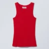Fitted Rib Tank Top – Red Fitted Rib Tank Top – Red