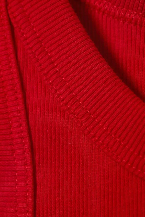 Fitted Rib Tank Top – Red Fitted Rib Tank Top – Red