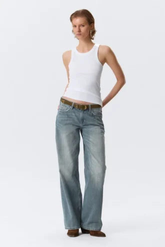 Fitted Rib Tank Top – White
