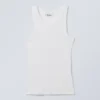 Fitted Rib Tank Top – White Fitted Rib Tank Top – White