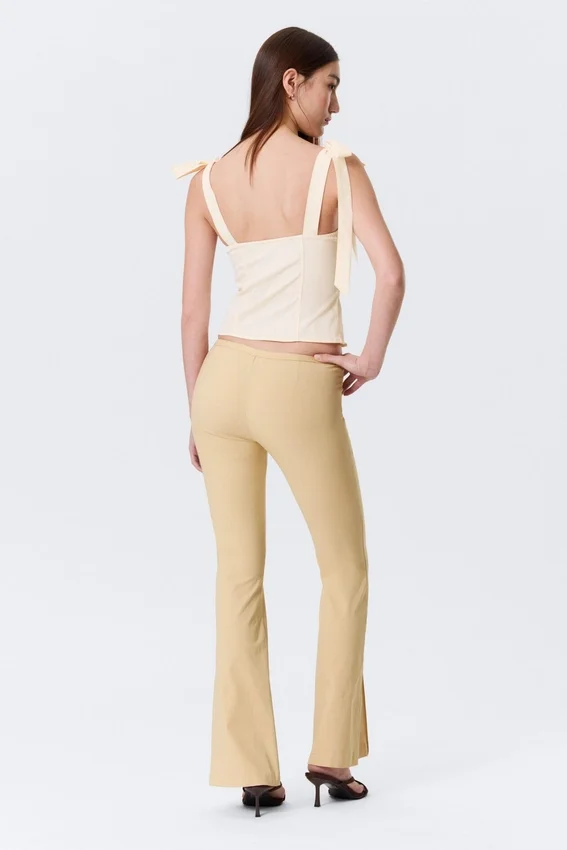 Fitted Ribbon Corset Top – Off-White Fitted Ribbon Corset Top – Off-White