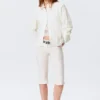 Fitted Ruched Waist Shirt – White Fitted Ruched Waist Shirt – White