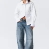 Fitted Ruched Waist Shirt – White Fitted Ruched Waist Shirt – White