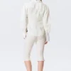 Fitted Ruched Waist Shirt – White Fitted Ruched Waist Shirt – White