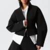 Fitted Scuba Zip Jacket – Black Fitted Scuba Zip Jacket – Black