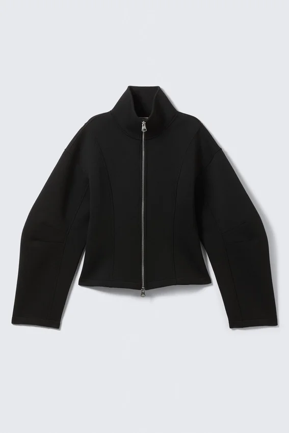 Fitted Scuba Zip Jacket – Black Fitted Scuba Zip Jacket – Black