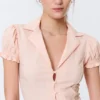 Fitted Short-Sleeved Resort Shirt – Striped Peachy Pink Fitted Short-Sleeved Resort Shirt – Striped Peachy Pink