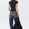 Fitted Short-Sleeved Zip Top – Striped Black Fitted Short-Sleeved Zip Top – Striped Black