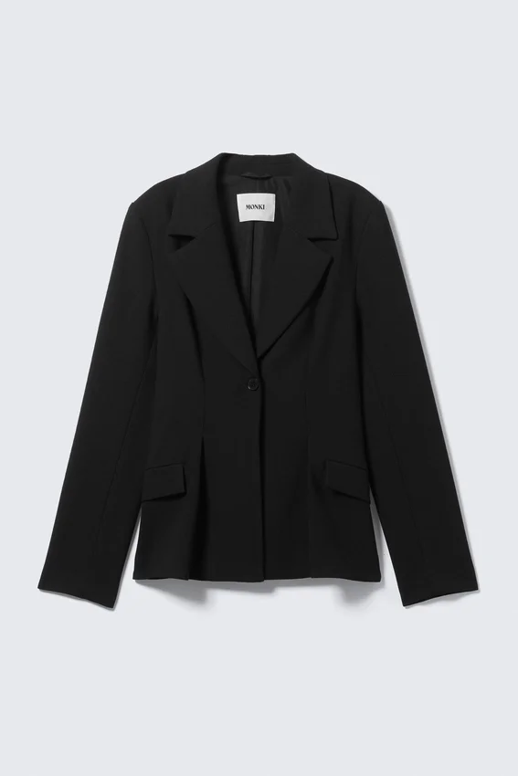 Fitted Single-Breasted Blazer – Black Fitted Single-Breasted Blazer – Black