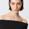Fitted Sleeveless Off-Shoulder Top – Black Fitted Sleeveless Off-Shoulder Top – Black