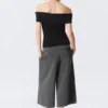 Fitted Sleeveless Off-Shoulder Top – Black Fitted Sleeveless Off-Shoulder Top – Black