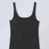 Fitted Square Neck Tank Top – Dark Grey Fitted Square Neck Tank Top – Dark Grey