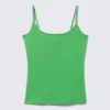 Fitted Strappy Scoop Neck Singlet – Bright Green