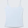 Fitted Strappy Scoop Neck Singlet – Light Blue Fitted Strappy Scoop Neck Singlet – Light Blue