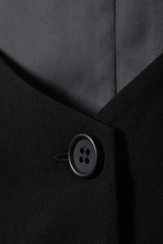 Fitted Suiting Waistcoat – Black Fitted Suiting Waistcoat – Black