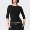 Fitted Three-Quarter Sleeve Top – Black Fitted Three-Quarter Sleeve Top – Black