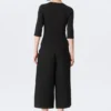 Fitted Three-Quarter Sleeve Top – Black Fitted Three-Quarter Sleeve Top – Black