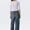 Fitted Three-Quarter Sleeve Top – Light Lilac Fitted Three-Quarter Sleeve Top – Light Lilac