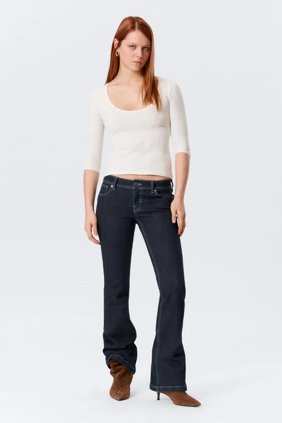 Fitted Three-Quarter Sleeve Top – Off-White Fitted Three-Quarter Sleeve Top – Off-White