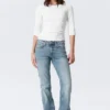 Fitted Three-Quarter Sleeve Top – White Fitted Three-Quarter Sleeve Top – White