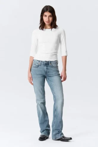Fitted Three-Quarter Sleeve Top – White