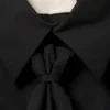 Fitted Tie Detail Poplin Shirt – Black Fitted Tie Detail Poplin Shirt – Black