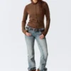 Fitted Turtleneck Top – Brown Fitted Turtleneck Top – Brown