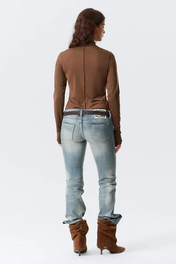 Fitted Turtleneck Top – Brown Fitted Turtleneck Top – Brown