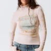 Fitted Turtleneck Top – Light Pink – the Garden