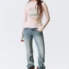 Fitted Turtleneck Top – Light Pink – the Garden