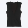 Fitted V-Neck Sleeveless Top – Black Fitted V-Neck Sleeveless Top – Black