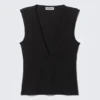 Fitted V-Neck Sleeveless Top – Black Fitted V-Neck Sleeveless Top – Black