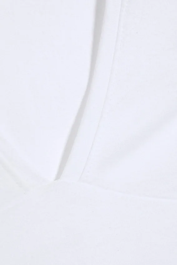 Fitted V-Neck Sleeveless Top – White Fitted V-Neck Sleeveless Top – White