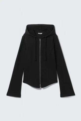 Fitted Zip Hoodie – Black
