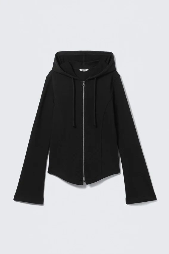Fitted Zip Hoodie – Black Fitted Zip Hoodie – Black