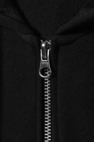Fitted Zip Hoodie – Black
