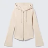 Fitted Zip Hoodie – Dusty Cream Fitted Zip Hoodie – Dusty Cream
