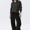 Fitted Zip Hoodie – Washed Black Fitted Zip Hoodie – Washed Black