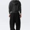 Fitted Zip Hoodie – Washed Black Fitted Zip Hoodie – Washed Black