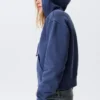 Fitted Zip Hoodie – Washed Dark Blue Fitted Zip Hoodie – Washed Dark Blue