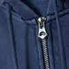Fitted Zip Hoodie – Washed Dark Blue Fitted Zip Hoodie – Washed Dark Blue