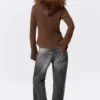 Fitted Zip Hoodie with Faux-Fur Trim – Brown Fitted Zip Hoodie with Faux-Fur Trim – Brown