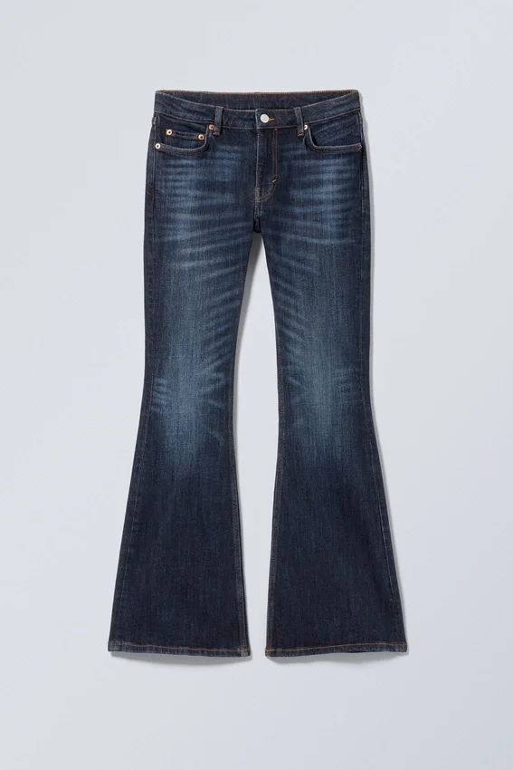 Flame Low Rise Slim Flared Jeans – Vein Blue – Dark Blue Flame Low Rise Slim Flared Jeans – Vein Blue – Dark Blue