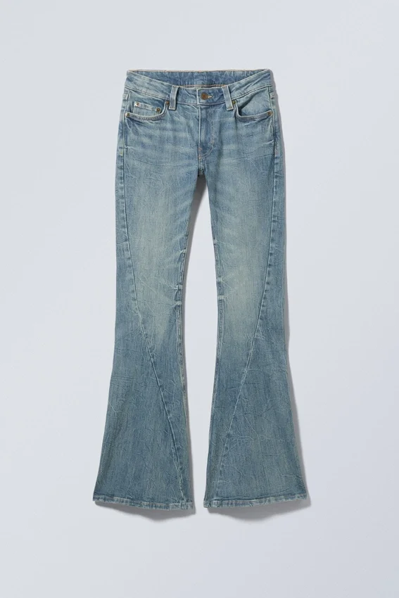 Flame Low Rise Slim Flared Leg Twist Jeans – Turquoise Dust – Medium Blue Flame Low Rise Slim Flared Leg Twist Jeans – Turquoise Dust – Medium Blue