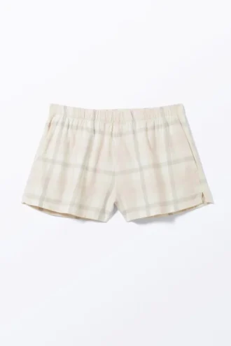 Flannel Boxer Shorts – Beige Check