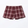 Flannel Boxer Shorts – Dark Red Check Flannel Boxer Shorts – Dark Red Check