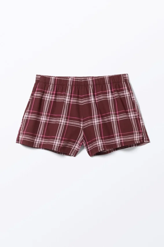 Flannel Boxer Shorts – Dark Red Check Flannel Boxer Shorts – Dark Red Check